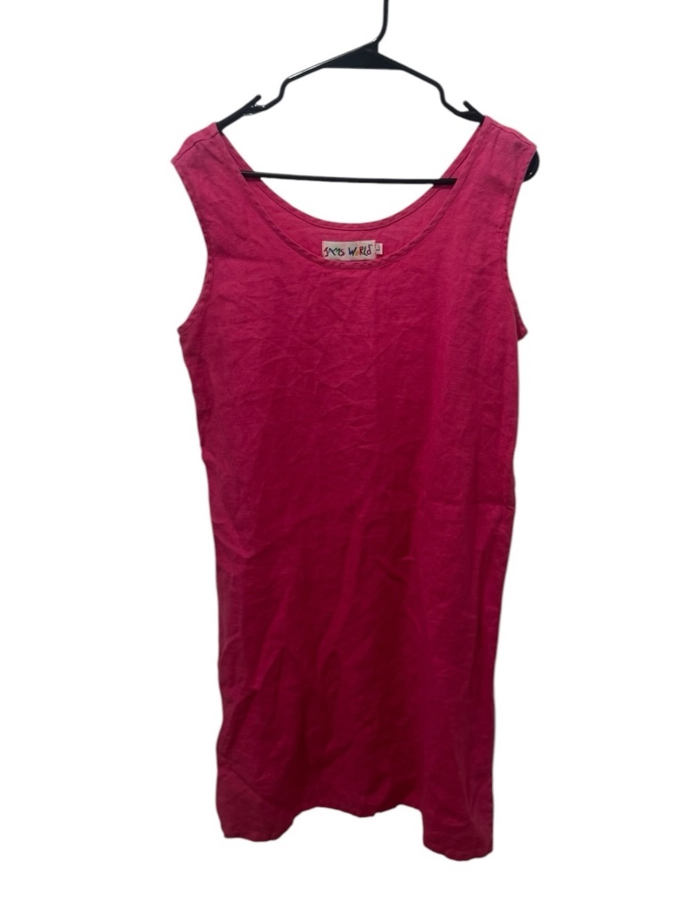 Jams World Bright Pink Sleeveless Linen Dress Size Large